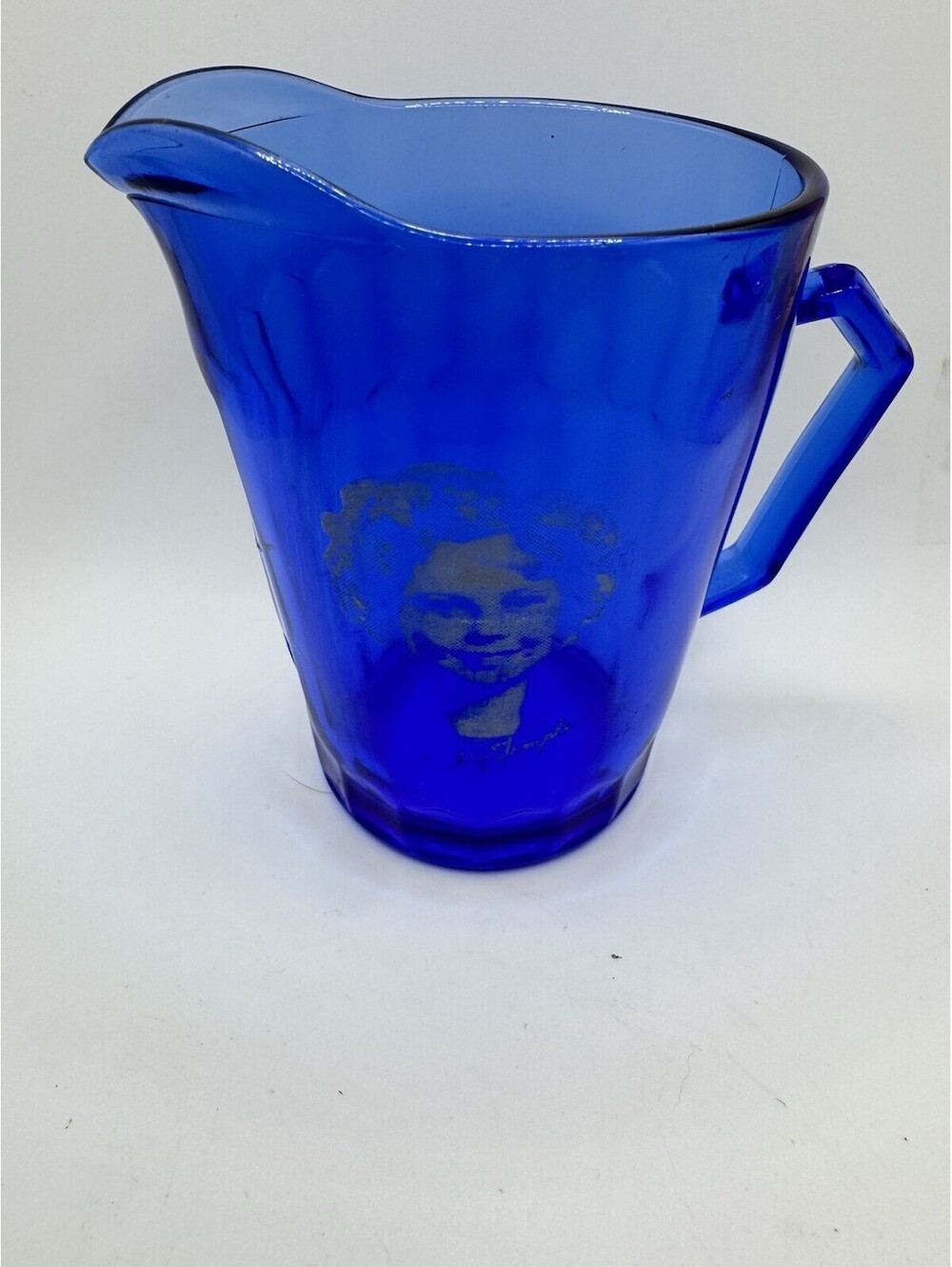 Vintage Hazel Atlas Cobalt Blue Shirley Temple Small Pitcher/ Creamer